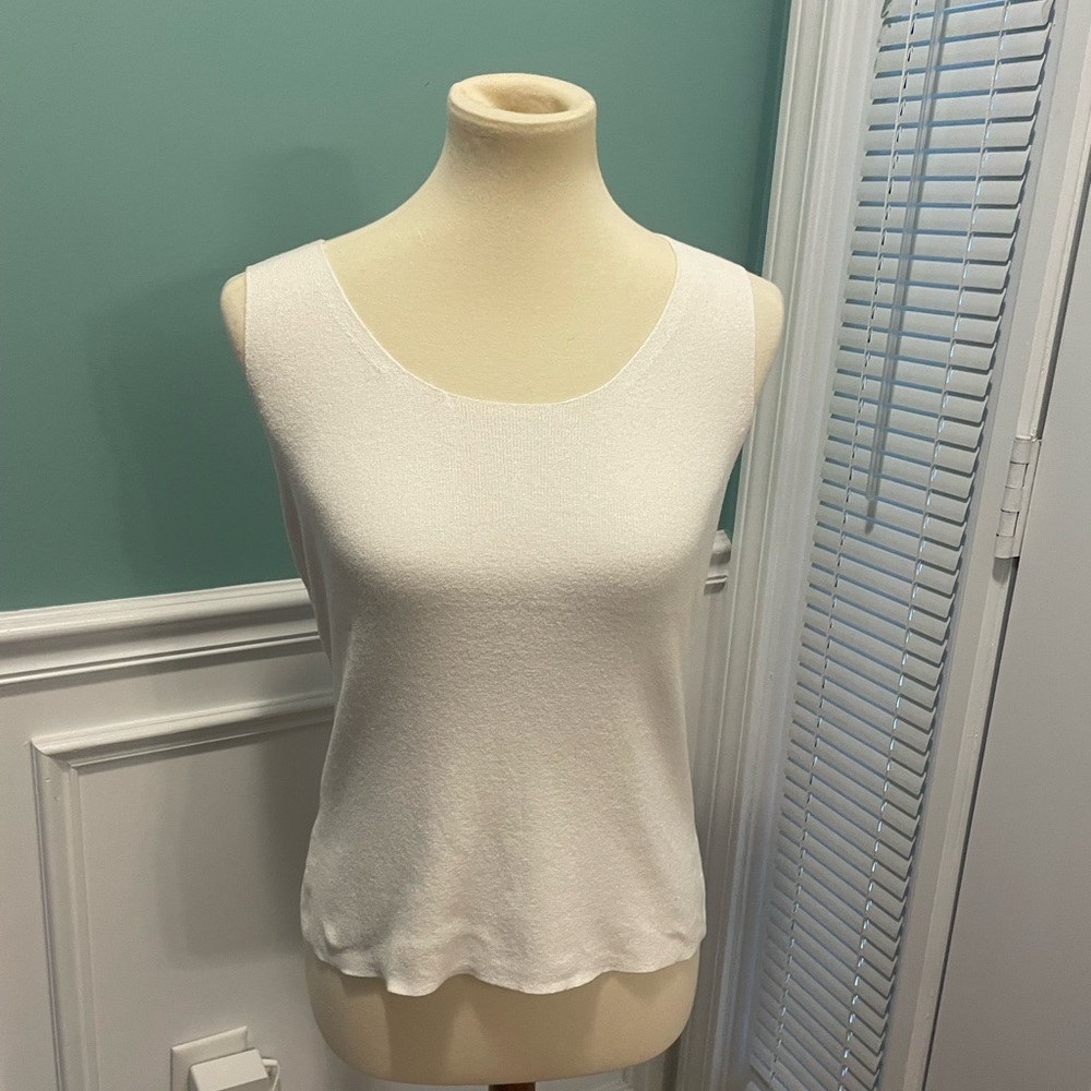 Women’s Ann Taylor Loft White Sleeveless Shell Tank L